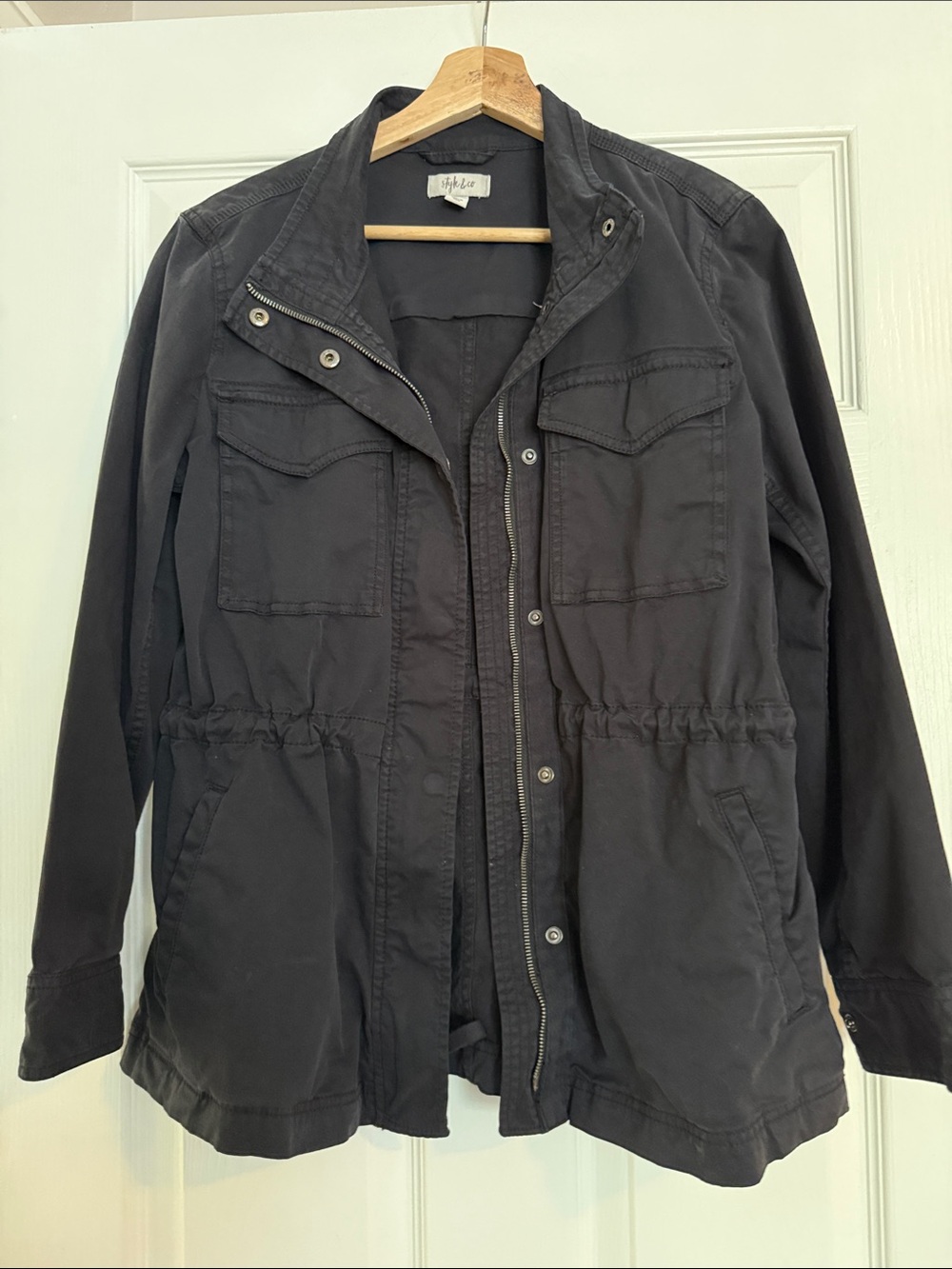 Style & Co Women's Light Black Utility Anorak Jacket